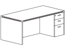 600 Straight Top Single Pedestal Desks