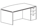 600 Bow Top Single Pedestal Desks