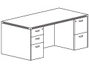600 Straight Top Double Pedestal Desks