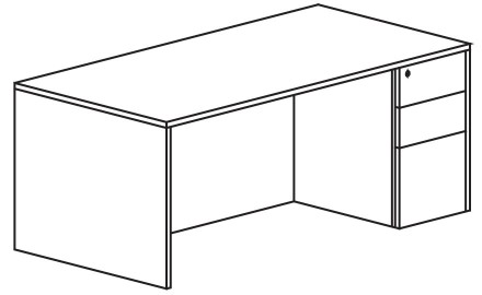 388 Single Pedestal Straight Top Desks - Title 1